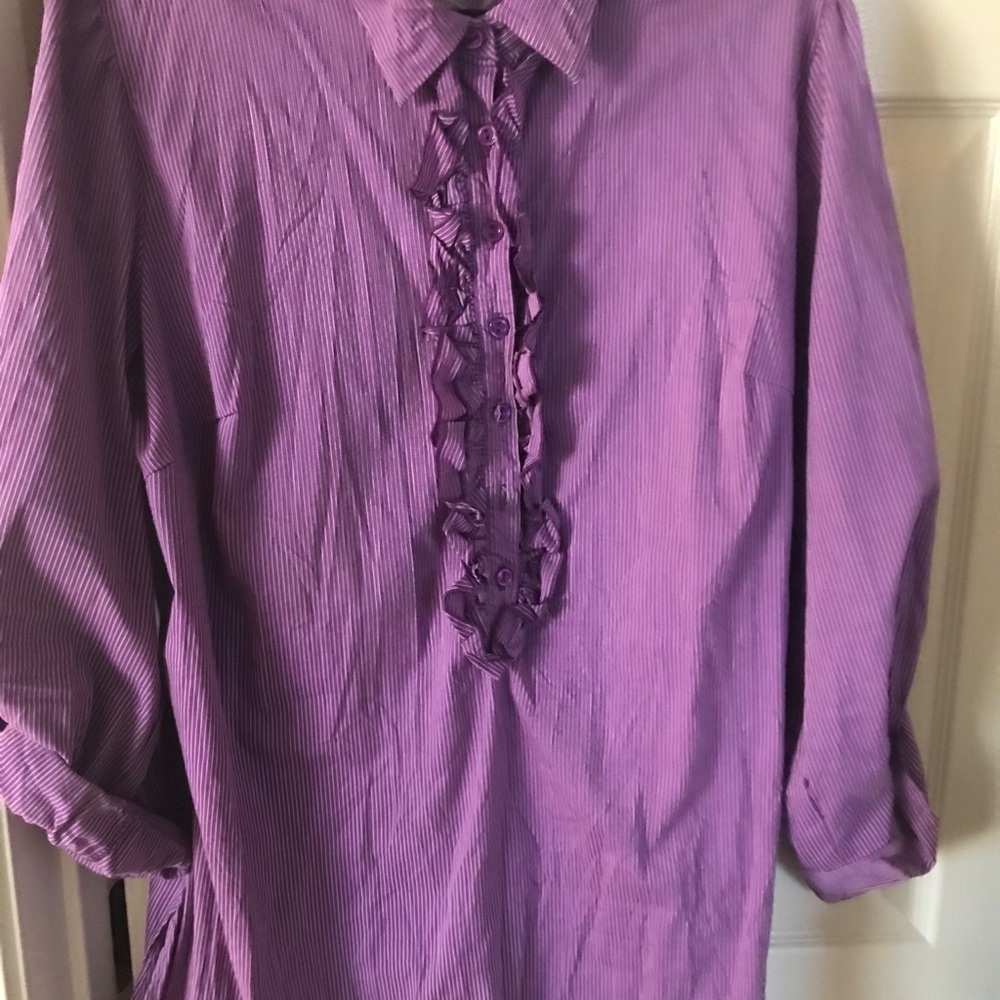 Magenta Ruffle-Trim Tunic J-Crew Style - Picture 4 of 4